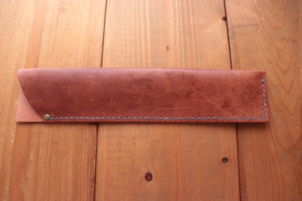 1枚革で作る紳士用扇子入れ